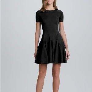 Halston heritage black flare ponte dress